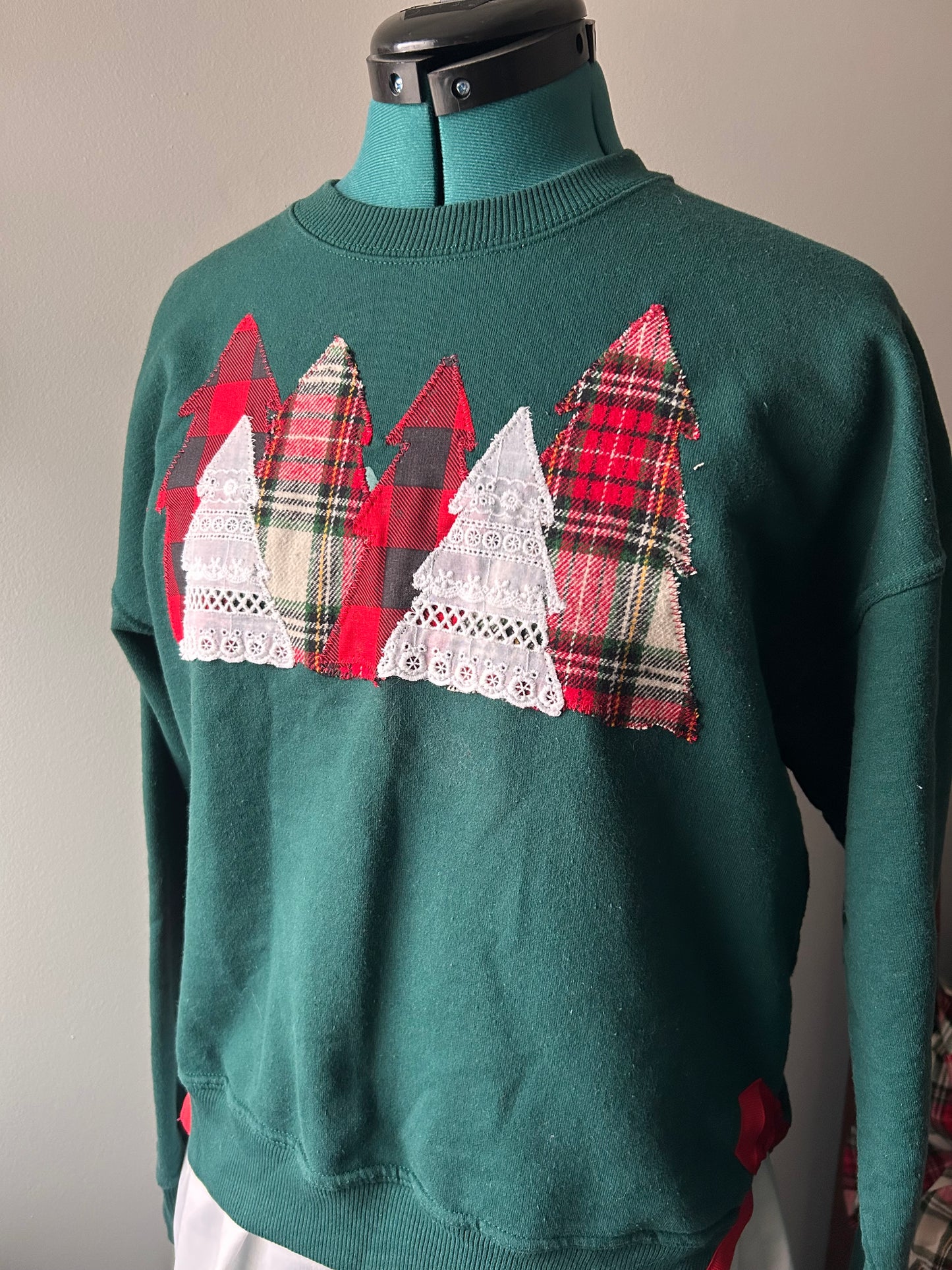 Patchwork Christmas Tree Crewneck